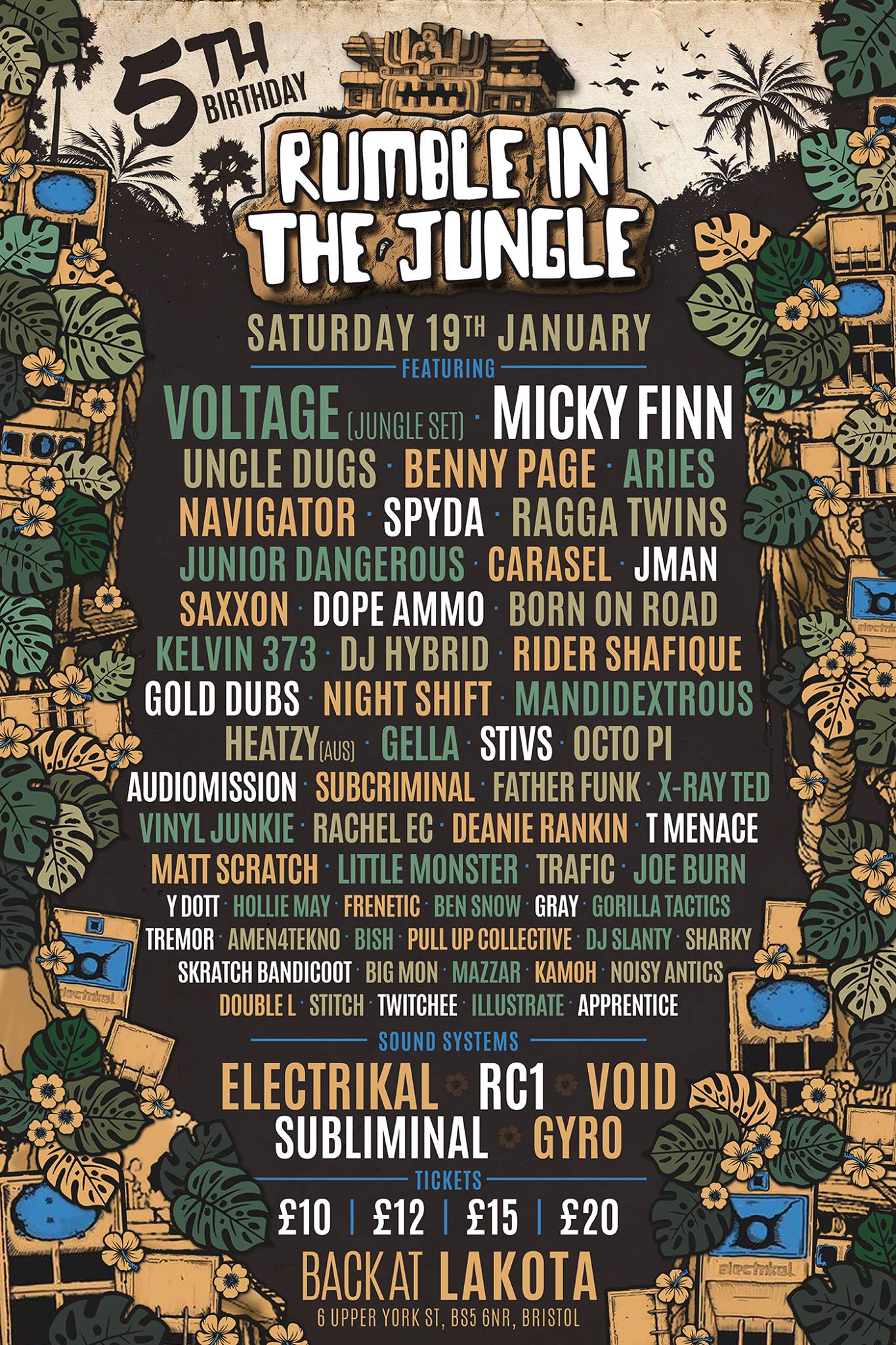 Rumble in the Jungle turns 5! Electrikal Sound System